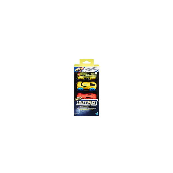 Nerf nitro 3 coches verde amarillo rojo hasbro c0779