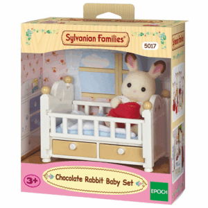 Set bebe conejo chocolate cuna sylvanian