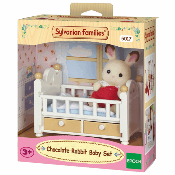 Set bebe conejo chocolate cuna sylvanian
