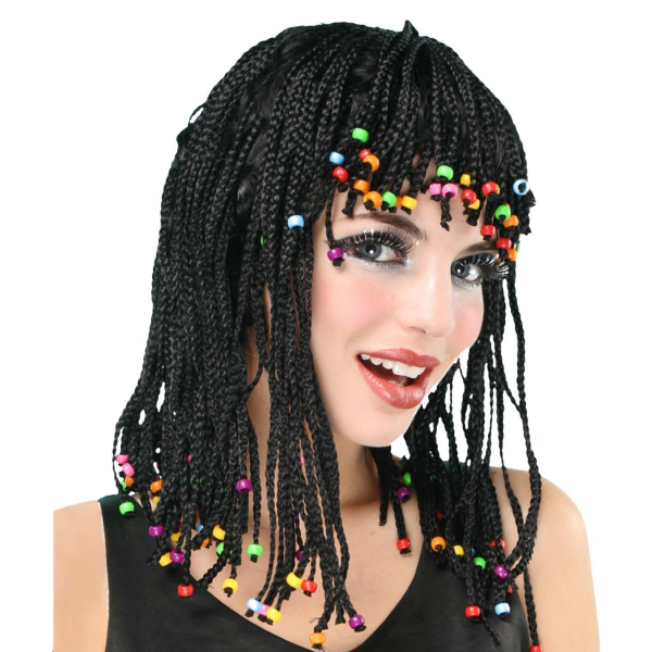 Peluca con trenzas adulto import