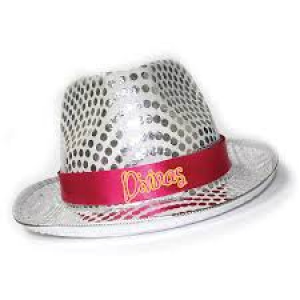 Sombrero plateado patito feo rubies