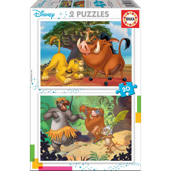 Puzzle 2x20 animales disney 18103
