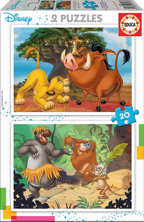 Puzzle 2x20 animales disney 18103