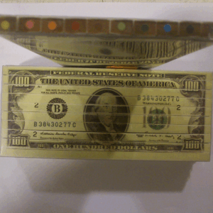 Colores en madera billete 100 dolares usa. 10 colores. import