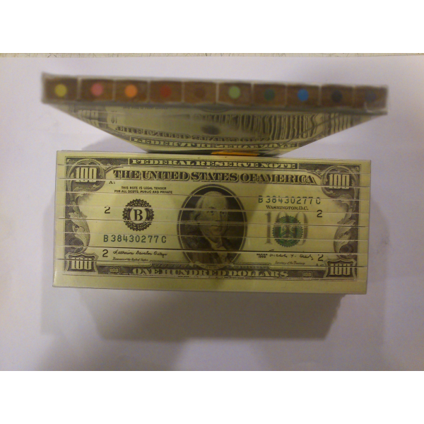 Colores en madera billete 100 dolares usa. 10 colores. import