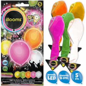 Illoms sobre con 5 globos con luz import