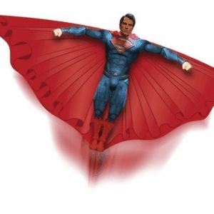 Superman flying glider badai