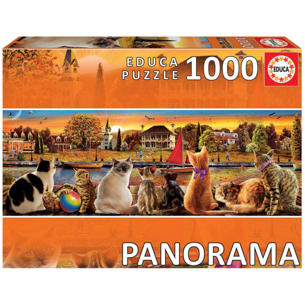 Puzzle 1000 gatos en el embarcadero