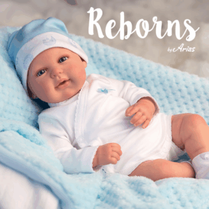 Reborn arias 45 cm Joel azul con manta 98021