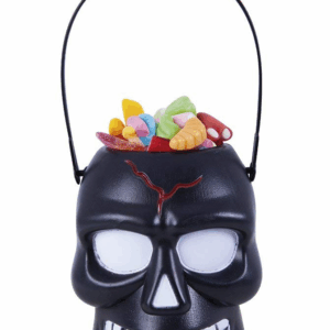 Portacaramelos calavera halloween negra