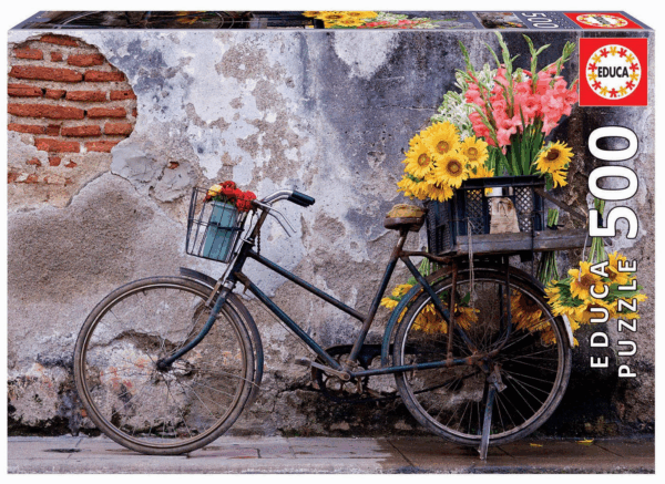 Puzzle 500 bicicleta con flores educa