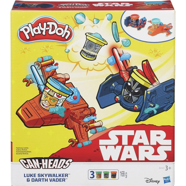 Luke skywalker & darth vader can heads star wars play doh hasbro