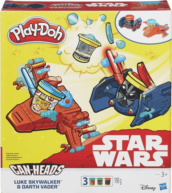 Luke skywalker & darth vader can heads star wars play doh hasbro
