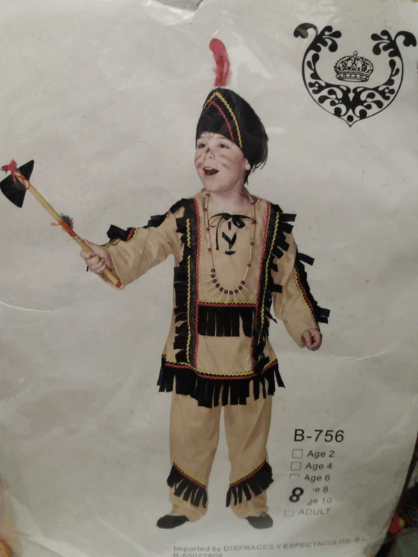Disfraz niño indio talla 8 madive b-756