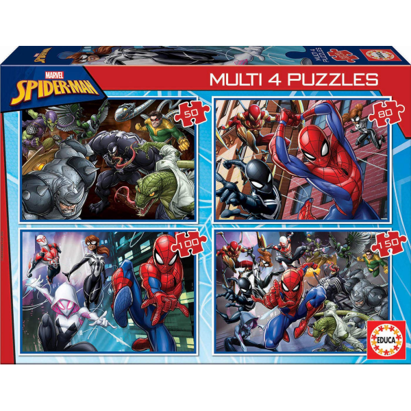 Multi 4 puzzle spiderman 50+80+100+150 educa 18102