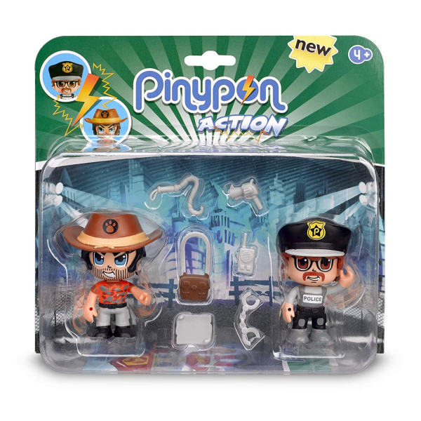 Pinypon action pack aventurero y policia