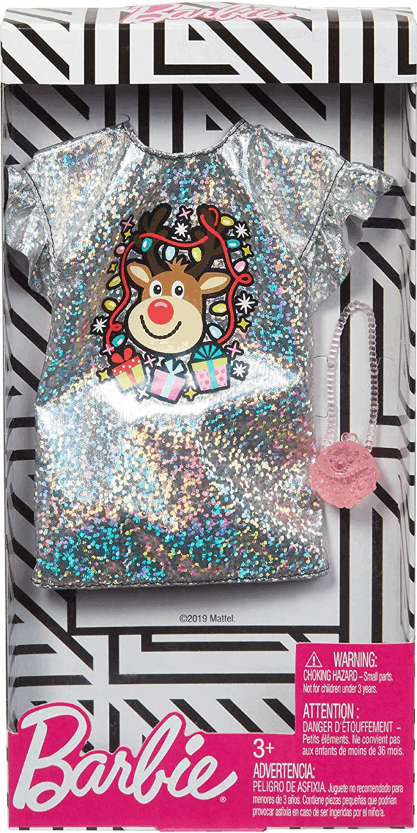 Barbie vestido brillos navidad GGG51 Mattel