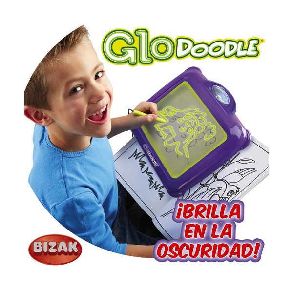 Glo doodle pizarra 3 colores dibuja con luz bizak
