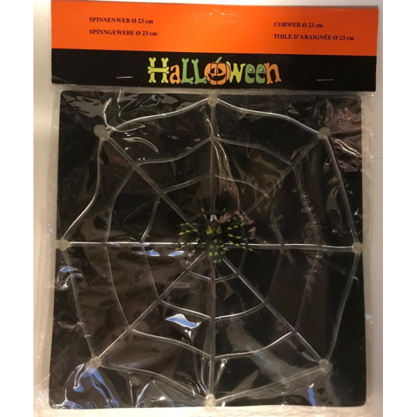 Tela de araña adhesiva 23x23cm halloween import