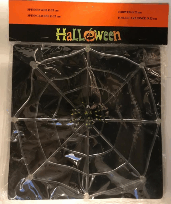 Tela de araña adhesiva 23x23cm halloween import
