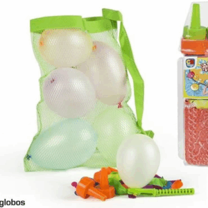 Bote 60 globos de agua con bolsa red