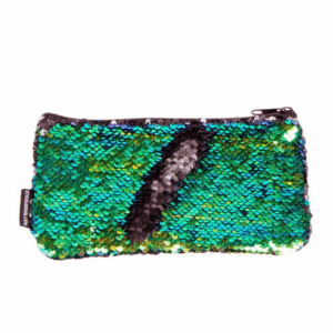 Estuche lentejuelas verde negro