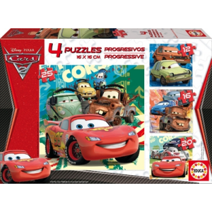 Puzzle progresivo 12-16-20-25 cars educa