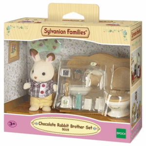 Hermano conejito chocolate set baño sylvanian