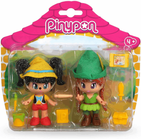 Pinypon 2 figuras cuentos pinocho peter pan famosa