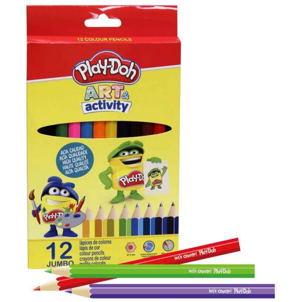 12 lapices de colores jumbo play doh