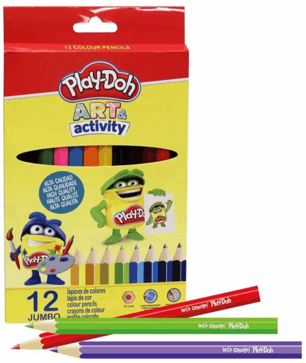 12 lapices de colores jumbo play doh