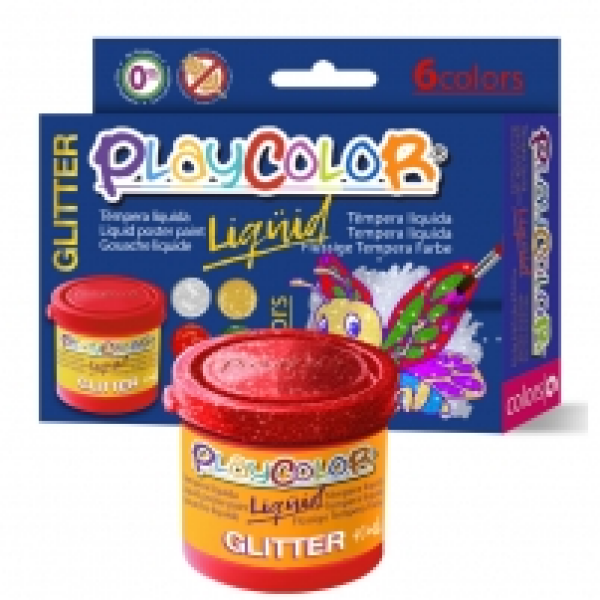 Pintura acrilica color glitter playcolor