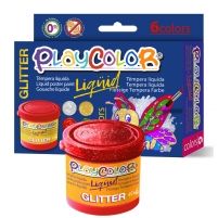 Pintura acrilica color glitter playcolor