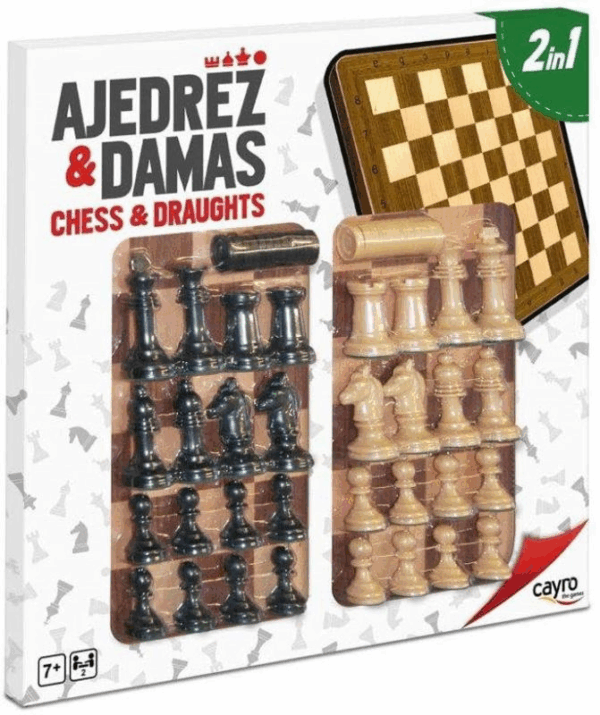 Tablero 40x40 ajedrez damas con accesorio cayro