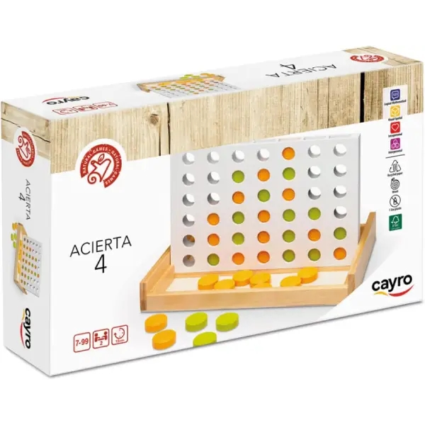 Juego de madera Acierta 4 Cayro