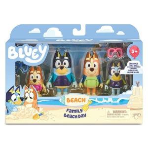 Bluey Pack 4 Fguras Family Beach Day Famosa