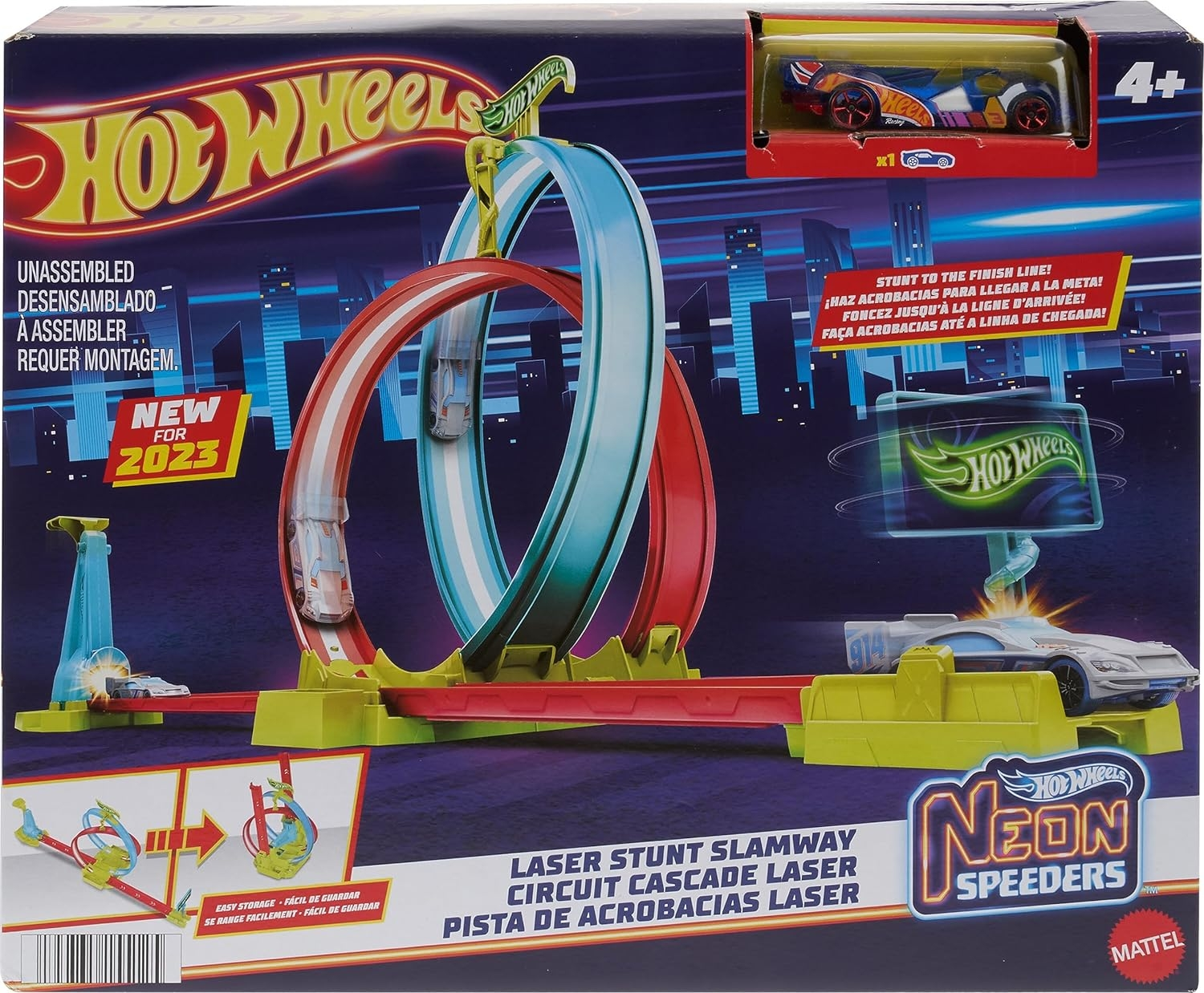 14359-1.png Hot Wheels Neon Pista de Acrobacias Laser Mattel HPC05