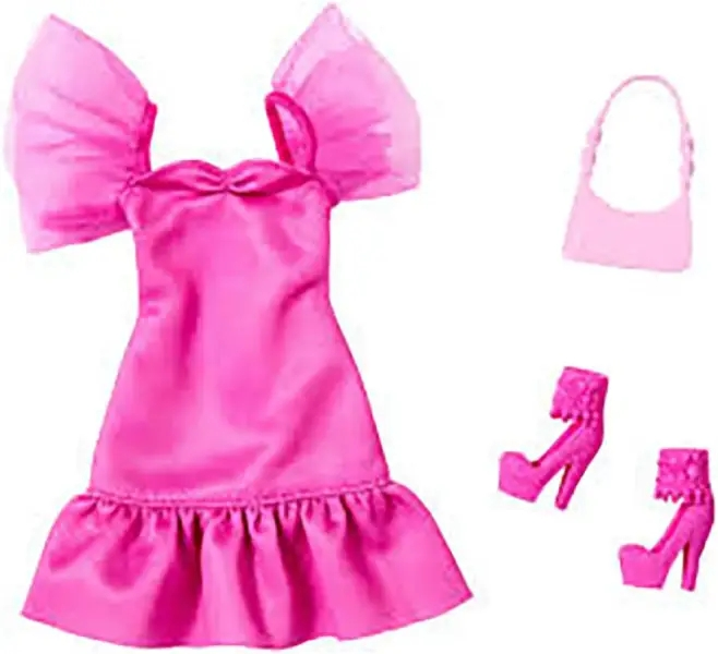 16853-2-1.png Barbie Conjunto de Ropa Vestido Rosa Mattel HYV21
