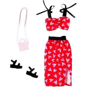 Barbie Conjunto de Ropa Rojo Corazones Mattel HYV23