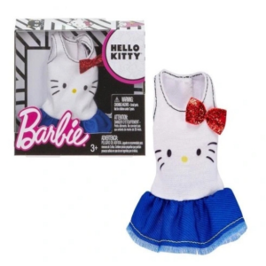 Vestido blanco azul Barbie Hello Kitty Mattel FLP45