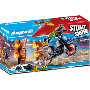 Moto con muro de fuego playmobil 70553