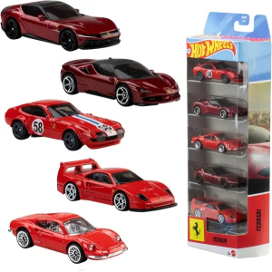 Hot Wheels Pack 5 Coches Ferrari Mattel JLN12
