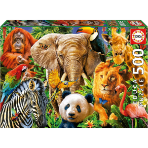 Puzzle 500 Collage de Animales Salvajes Educa 19550
