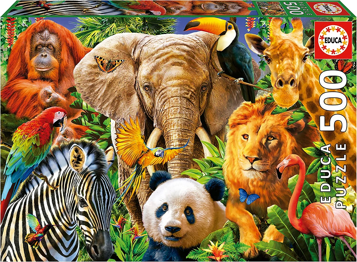 12621-1.png Puzzle 500 Collage de Animales Salvajes Educa 19550