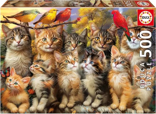 16926-1.png Puzzle 500 pz Gatitos y Pajaros Educa 20241