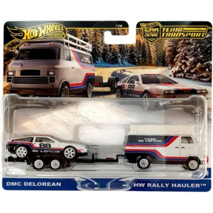 Hot Wheels Team Transport DMC Delorean HW Rally Hauler Mattel JBM35