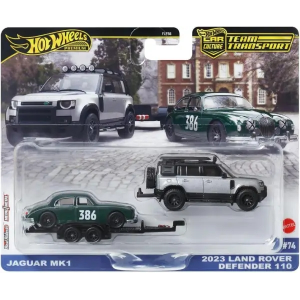 Hot Wheels Team Transport Jaguar MK1 2023 Land Rover Defender 110 Mattel JBM29