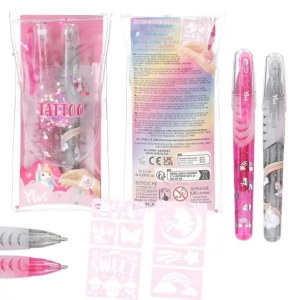 Ylvi bolígrafos de gel purpurina rosa para tatuajes Depesche 12833